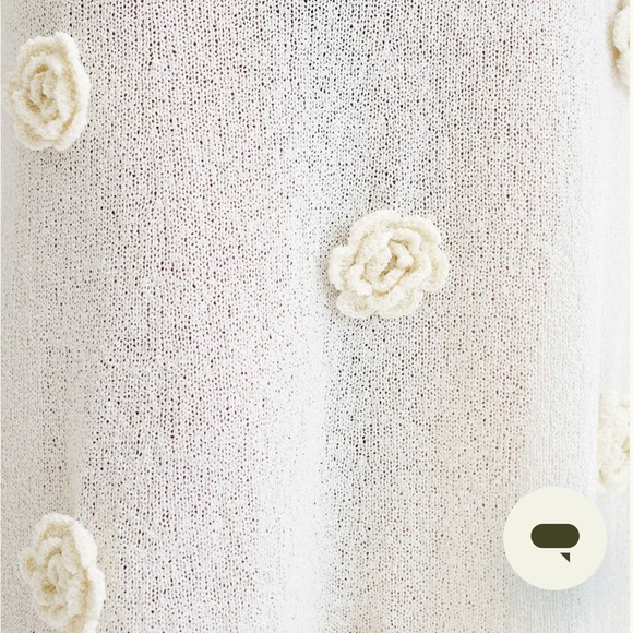 Meshki Kiki Off Shoulder Knit Rose Maxi Dress - Ivory - Picture 5 of 6